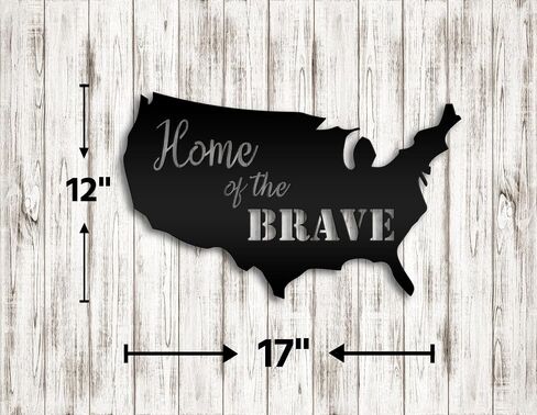 God Bless America Steel Sign | Patriotic Décor for Home or Office | 6.5" x 17" Size | USA-Made | Durable Steel Construction Americana Metal Decor Wall Decoration Sign Black in Saudi Arabia