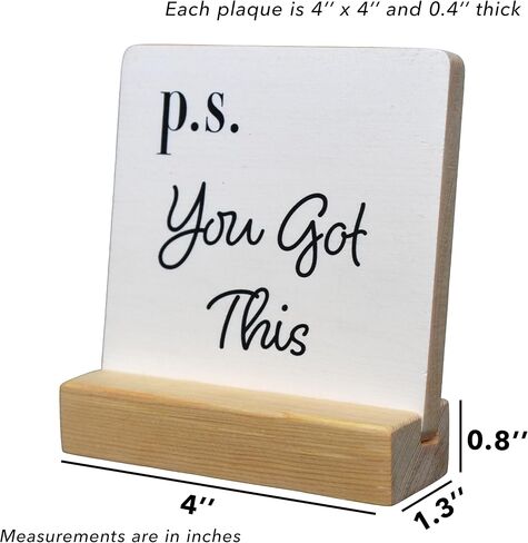 8-in-1 Office Decor Plaques with Wooden Base - Motivational & Funny Office Phrases for Home Office Desk, Shelf or Cubicle - Funny Office Gifts for Co-workers - Womens Office Decor, Motivational Decor in Saudi Arabia