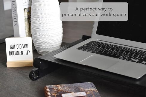 8-in-1 Office Decor Plaques with Wooden Base - Motivational & Funny Office Phrases for Home Office Desk, Shelf or Cubicle - Funny Office Gifts for Co-workers - Womens Office Decor, Motivational Decor in Saudi Arabia