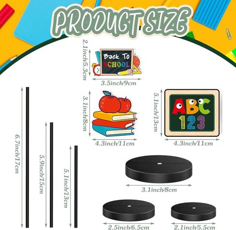 3 Pcs Back to School Wood Table Decor Standing Wooden Table Centerpiece Stationery Blackboard Books Summer Decorations for Home Classroom Summer Table Decor Small Table Decor Wood Table Sign in Saudi Arabia