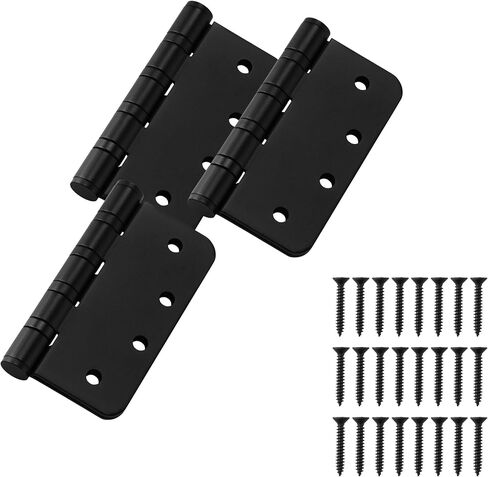 مفصلة باب محمل كروي من الدرجة التجارية - فولاذ مقاوم للصدأ شديد التحمل - أبواب داخلية وخارجية - خارجية وداخلية - قابلة للعكس - 3 عبوات - فضي - 4 بوصات (10.16 سم) in Kuwait