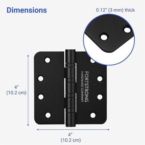 مفصلة باب محمل كروي من الدرجة التجارية - فولاذ مقاوم للصدأ شديد التحمل - أبواب داخلية وخارجية - خارجية وداخلية - قابلة للعكس - 3 عبوات - فضي - 4 بوصات (10.16 سم) in Kuwait