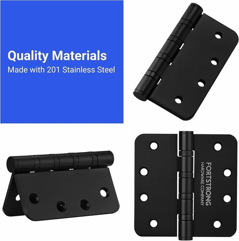 مفصلة باب محمل كروي من الدرجة التجارية - فولاذ مقاوم للصدأ شديد التحمل - أبواب داخلية وخارجية - خارجية وداخلية - قابلة للعكس - 3 عبوات - فضي - 4 بوصات (10.16 سم) in Kuwait