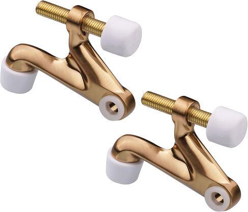 Triumph Hardware 2 حزمة سدادة باب مفصلية، سدادة باب شديدة التحمل قابلة للتعديل 2-3/8 بوصة × 15/16 بوصة، نيكل ساتان مصقول، مع أطراف ممتصة للصدمات مطاطية سوداء in Kuwait