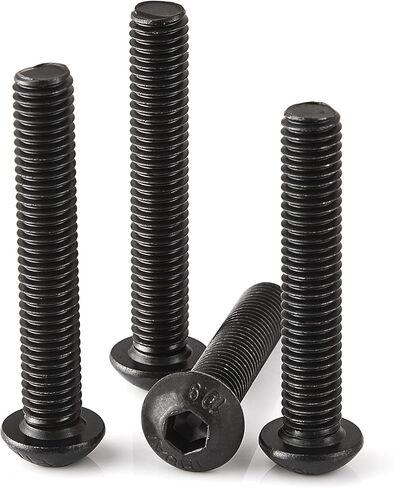 M6 x 30mm 35mm 40mm 45mm 50mm Button Head Socket Cap Screws Bolts, 10.9 Grade Alloy Steel, Metric Allen Hex Drive, Black Oxide Finish, Fully Threaded, Assortment Kit 50Pcs in Saudi Arabia