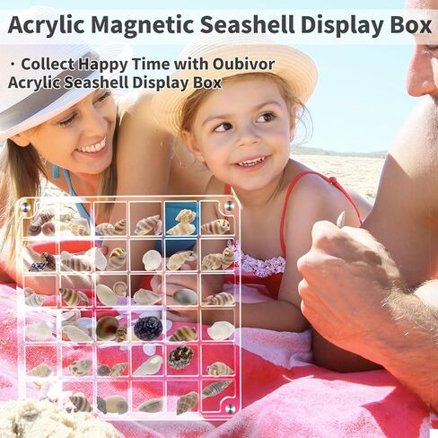 Acrylic Seashell Display Box, Transparent Acrylic Small Craft Organizers 36 Grids Seashell Storage Box for Seashell Diamond Beads(0.59 Inch Grid) in Kuwait