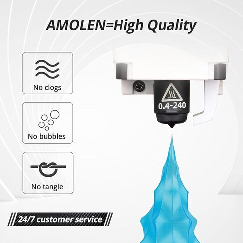 AMOLEN Glow in The Dark Filament, 1.75mm 3D Printer PLA Filament, Dimensional Accuracy +/- 0.02 mm, 1KG/2.2lb, Fit Most FDM Printer, Firefly Blue in Saudi Arabia