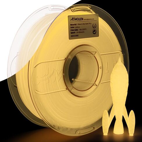 AMOLEN Glow in The Dark Filament, 1.75mm 3D Printer PLA Filament, Dimensional Accuracy +/- 0.02 mm, 1KG/2.2lb, Fit Most FDM Printer, Firefly Blue in Saudi Arabia
