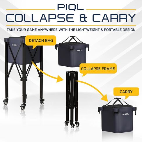 Pickleball Ball Caddy Navy Blue - 100 pickleball capacity wheeled cart - pickleball storage bag - pickle ball equipment for practice - pickleball training - Tennis Ball Hopper - Tennis Ball Caddy in Saudi Arabia