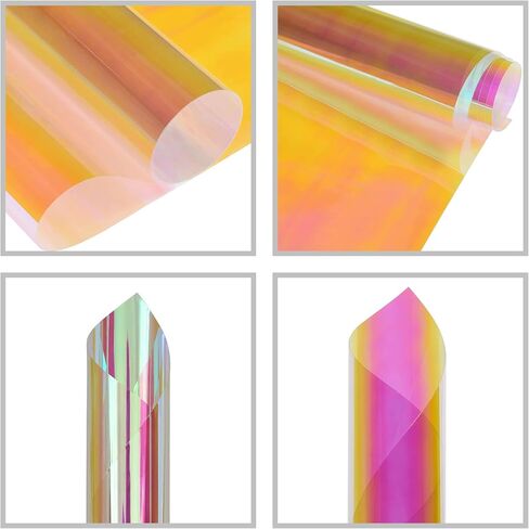 Red Chameleon Window Film Daytime Privacy Reflective Window Tint Holographic Rainbow Effect Window Film Sun Blocking Blackout Window Film, 29.5'' x 118.11'' in Saudi Arabia