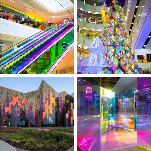Red Chameleon Window Film Daytime Privacy Reflective Window Tint Holographic Rainbow Effect Window Film Sun Blocking Blackout Window Film, 29.5'' x 118.11'' in Saudi Arabia