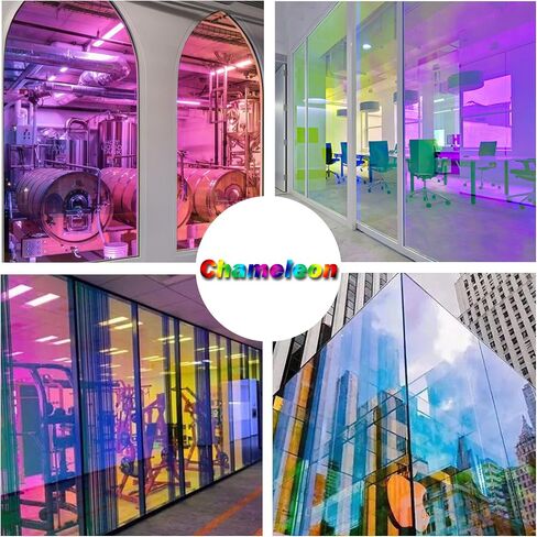 Red Chameleon Window Film Daytime Privacy Reflective Window Tint Holographic Rainbow Effect Window Film Sun Blocking Blackout Window Film, 29.5'' x 118.11'' in Saudi Arabia