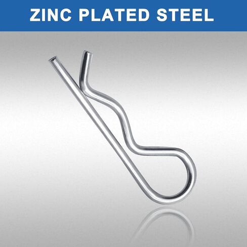 40 Pieces Cotter Pin Assortment Kit, M2.5 x 50mm R Clips Zinc Plated Steel Clips, Heavy Duty Retaining Cotter Pins for Hitch Pin Lock System in Saudi Arabia