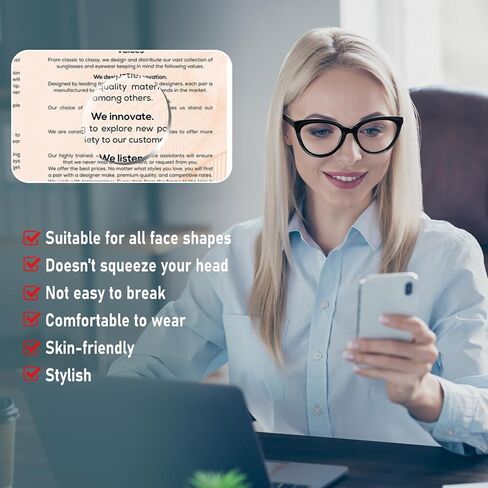 KoKoBin 3 حزمة ريترو المتضخم عين القط نظارات القراءة للنساء كبير أنيق الضوء الأزرق حجب مفصلات الربيع القراء in Kuwait
