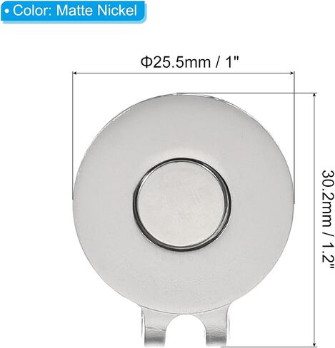 PATIKIL Magnetic Golf Hat Clip, 2 Pack Metal Golf Ball Marker Holder for Golf Caps Gloves, Matte Nickel in Saudi Arabia