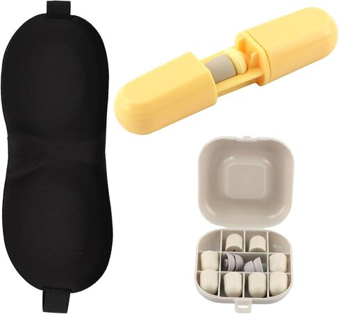 سدادات أذن مانعة للضوضاء، سماعات أذن ناعمة مع أكواب للعين للنوم والألعاب والعمل والدراسة والبيئات الصاخبة (سدادات الأذن + قناع العين + 10 إسفنجات احتياطية) in Kuwait