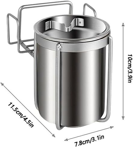 Wall Mounted Home Ashtray Stainless Steel Punch-Free Cigarette Bin Toilet Hanging Ash Tray in Saudi Arabia