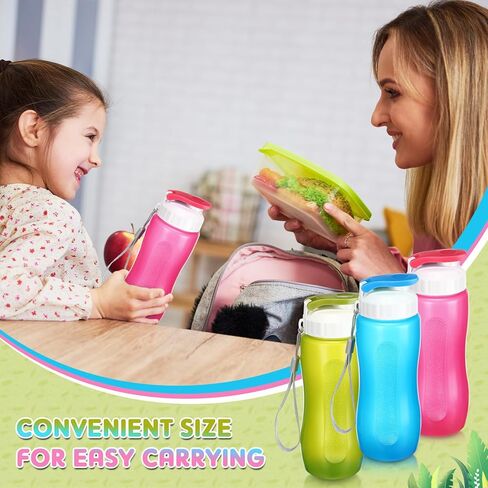 36 قطعة من زجاجات المياه البلاستيكية للأطفال، زجاجات مياه رياضية سعة 17 أونصة مع حزام مقبض، زجاجة مياه بغطاء خفيف الوزن سهلة الحمل وقابلة لإعادة الاستخدام ومضادة للتسرب للسفر للمدرسة واللياقة البدنية in Kuwait