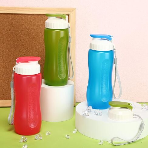 36 قطعة من زجاجات المياه البلاستيكية للأطفال، زجاجات مياه رياضية سعة 17 أونصة مع حزام مقبض، زجاجة مياه بغطاء خفيف الوزن سهلة الحمل وقابلة لإعادة الاستخدام ومضادة للتسرب للسفر للمدرسة واللياقة البدنية in Kuwait