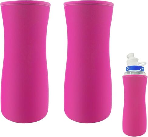 كم لزجاجة مياه سيركول قطعتين، غطاء زجاجة مياه سعة 32 أونصة لزجاجة مياه سيركول من البلاستيك والفولاذ المقاوم للصدأ غطاء زجاجة مياه معزول من النيوبرين للحفاظ على درجة الحرارة - أحمر وردي in Kuwait