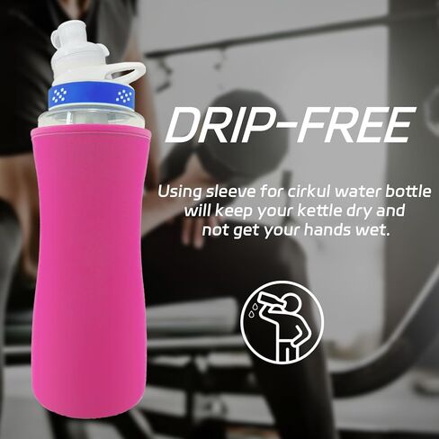 كم لزجاجة مياه سيركول قطعتين، غطاء زجاجة مياه سعة 32 أونصة لزجاجة مياه سيركول من البلاستيك والفولاذ المقاوم للصدأ غطاء زجاجة مياه معزول من النيوبرين للحفاظ على درجة الحرارة - أحمر وردي in Kuwait