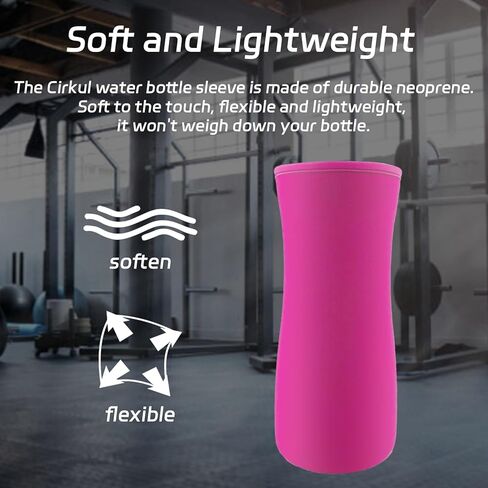 كم لزجاجة مياه سيركول قطعتين، غطاء زجاجة مياه سعة 32 أونصة لزجاجة مياه سيركول من البلاستيك والفولاذ المقاوم للصدأ غطاء زجاجة مياه معزول من النيوبرين للحفاظ على درجة الحرارة - أحمر وردي in Kuwait