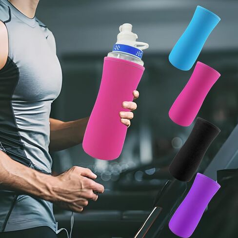 كم لزجاجة مياه سيركول قطعتين، غطاء زجاجة مياه سعة 32 أونصة لزجاجة مياه سيركول من البلاستيك والفولاذ المقاوم للصدأ غطاء زجاجة مياه معزول من النيوبرين للحفاظ على درجة الحرارة - أحمر وردي in Kuwait