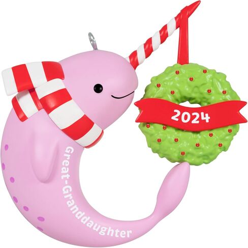 Hallmark Keepsake Christmas Ornament 2024, Great-Granddaughter Narwhal 2024, Family Gifts in Saudi Arabia