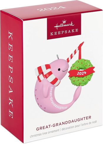 Hallmark Keepsake Christmas Ornament 2024, Great-Granddaughter Narwhal 2024, Family Gifts in Saudi Arabia