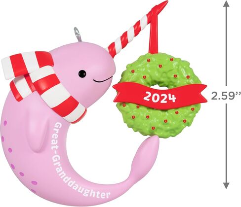 Hallmark Keepsake Christmas Ornament 2024, Great-Granddaughter Narwhal 2024, Family Gifts in Saudi Arabia