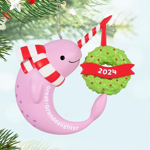 Hallmark Keepsake Christmas Ornament 2024, Great-Granddaughter Narwhal 2024, Family Gifts in Saudi Arabia