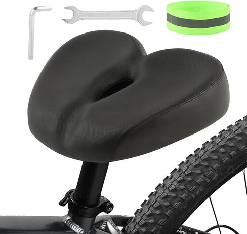 Comfortable Bike Seat for Men Women Comfort,Extra Soft Exercise Bicycle Seat Compatible for Stationary Extra Wide Replacement Padded Bike Seat Cushion with Outdoor & Indoor in Saudi Arabia