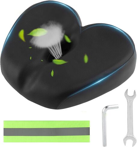 Comfortable Bike Seat for Men Women Comfort,Extra Soft Exercise Bicycle Seat Compatible for Stationary Extra Wide Replacement Padded Bike Seat Cushion with Outdoor & Indoor in Saudi Arabia