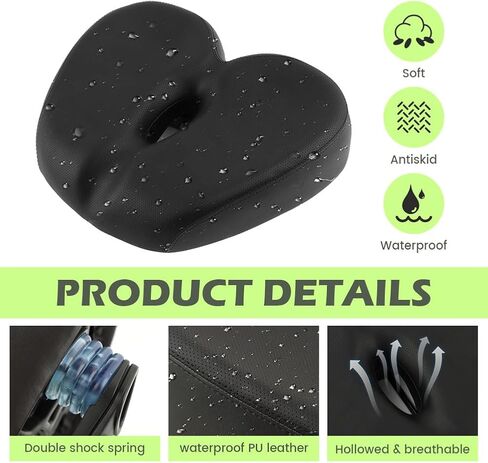 Comfortable Bike Seat for Men Women Comfort,Extra Soft Exercise Bicycle Seat Compatible for Stationary Extra Wide Replacement Padded Bike Seat Cushion with Outdoor & Indoor in Saudi Arabia
