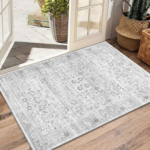 سجاد المنطقة 5 × 7، سجاد أخضر قابل للغسل لغرفة المعيشة وغرفة النوم وغرفة الطعام والمطبخ، سجادة بوهو ناعمة ورقيقة للغاية غير قابلة للانزلاق، سجادة عتيقة متعثرة سجادة زهرية للمنزل in Kuwait