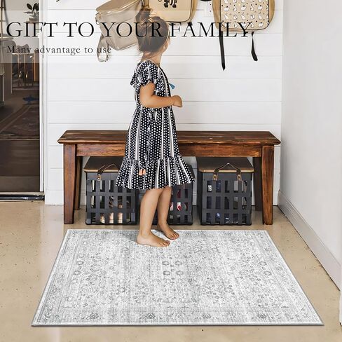 سجاد المنطقة 5 × 7، سجاد أخضر قابل للغسل لغرفة المعيشة وغرفة النوم وغرفة الطعام والمطبخ، سجادة بوهو ناعمة ورقيقة للغاية غير قابلة للانزلاق، سجادة عتيقة متعثرة سجادة زهرية للمنزل in Kuwait