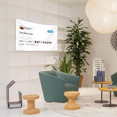 I Be Take Naps Kanye Tapestry Tweet Flags، 3x5Ft مضحك ميمي نسيج لغرفة الكلية جامعة النوم الرجال مغني الراب جدار ديكور in Kuwait