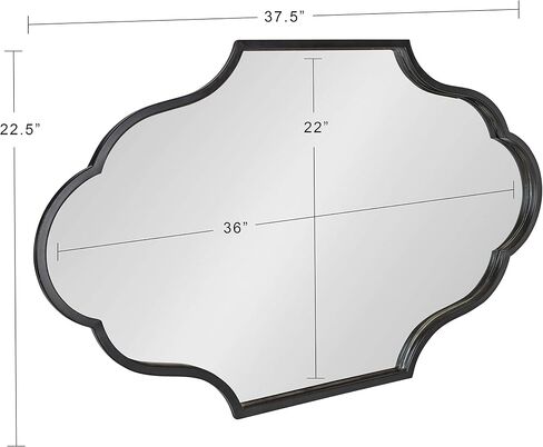 Kate and Laurel Rowla Glam Scalloped Wall Mirror, 23" x 37", Gold, Chic, Sophisticated Accent Mirror for Decor or Bathroom Vanity in Saudi Arabia