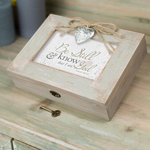 Cottage Garden Be Still and Know That I Am God Natural Taupe Jewelry Music Box Plays Amazing Grace in Saudi Arabia