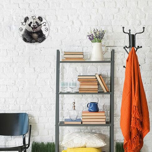 Hippie Bus Palm Tree Wall Clock Battery Operated Non Ticking Silent Quartz Analog Rustic Farmhouse Round Orange Clock Retro Decor for Home Kitchen Living Room Bathroom in Saudi Arabia