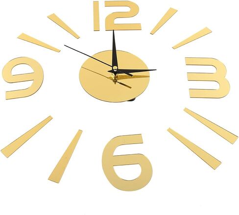 Frameless Large 3D DIY Wall Clock, Wall Decorative Sticker Watches, Sticker Decor Modern Home Office Room Decor(gold) in Saudi Arabia