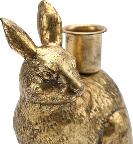 NIKKY HOME Gold Taper Candle Holders, Easter Bunny Decorations, Vintage Rustic Candlesticks Pedestal, Centerpieces decor for Fireplace Mantle Dining Table Set of 2 in Saudi Arabia
