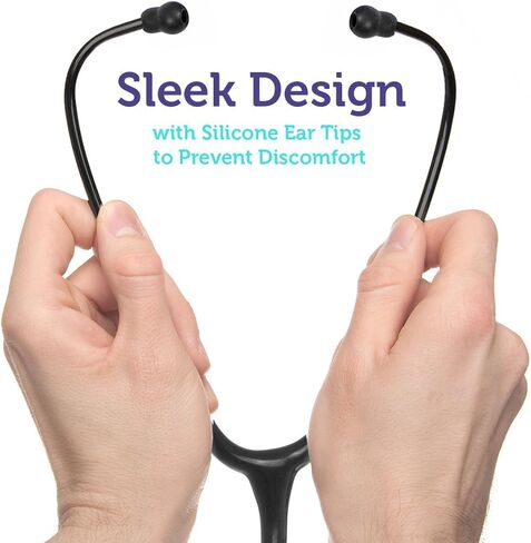 سماعة طبية مزدوجة الرأس ذات معطف أبيض، خفيفة الوزن وصوتية مع حافظة واقية - قلم جيت بلاك بلس LED لقياس حدقة العين in Kuwait