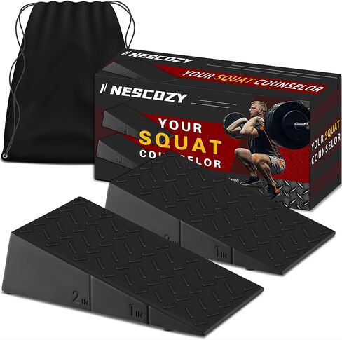 Squat Wedge Block Slant Board: for Squats Heel Elevated Wedges for Weightlifting Knees Over Toes Portable Squat Assist Equipment for Home Gym Squat Deep Improve Stability and Strength in Saudi Arabia