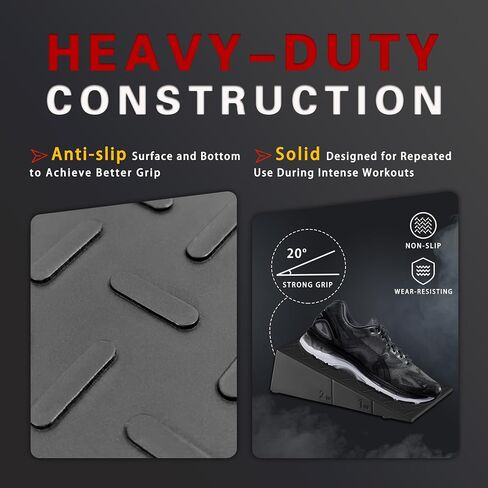 Squat Wedge Block Slant Board: for Squats Heel Elevated Wedges for Weightlifting Knees Over Toes Portable Squat Assist Equipment for Home Gym Squat Deep Improve Stability and Strength in Saudi Arabia