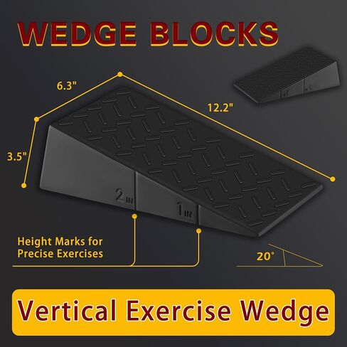 Squat Wedge Block Slant Board: for Squats Heel Elevated Wedges for Weightlifting Knees Over Toes Portable Squat Assist Equipment for Home Gym Squat Deep Improve Stability and Strength in Saudi Arabia