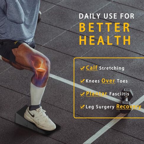 Squat Wedge Block Slant Board: for Squats Heel Elevated Wedges for Weightlifting Knees Over Toes Portable Squat Assist Equipment for Home Gym Squat Deep Improve Stability and Strength in Saudi Arabia
