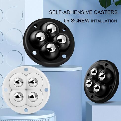 8Pcs Mini Caster Wheels, 360°Rotation Self Adhesive Mini Casters Wheels for Small Appliances Rollers Stainless Steel Universal Wheel（Stainless Steel） in Saudi Arabia