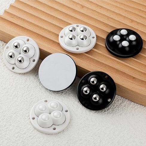 8Pcs Mini Caster Wheels, 360°Rotation Self Adhesive Mini Casters Wheels for Small Appliances Rollers Stainless Steel Universal Wheel（Stainless Steel） in Saudi Arabia