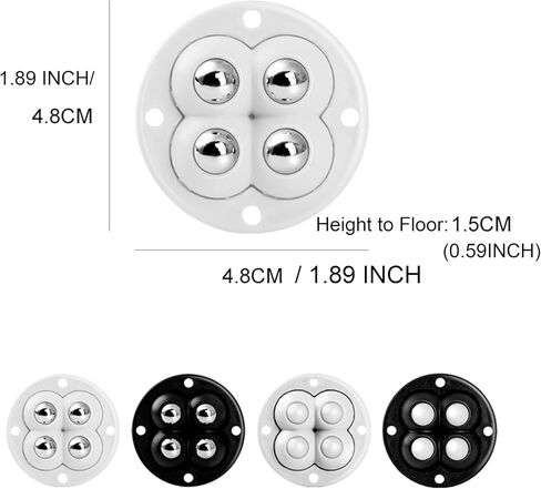 8Pcs Mini Caster Wheels, 360°Rotation Self Adhesive Mini Casters Wheels for Small Appliances Rollers Stainless Steel Universal Wheel（Stainless Steel） in Saudi Arabia